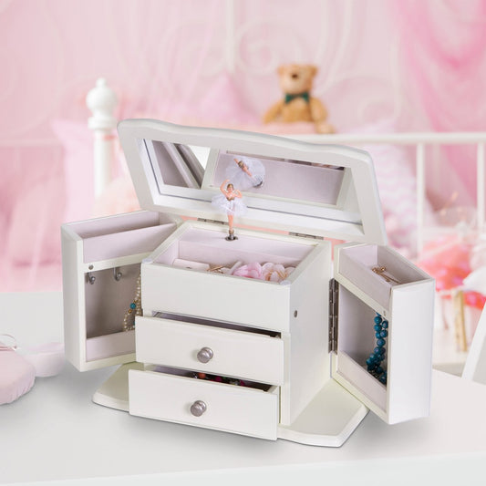 Mele & Co. "Angelica" Musical Ballerina White Jewelry Box