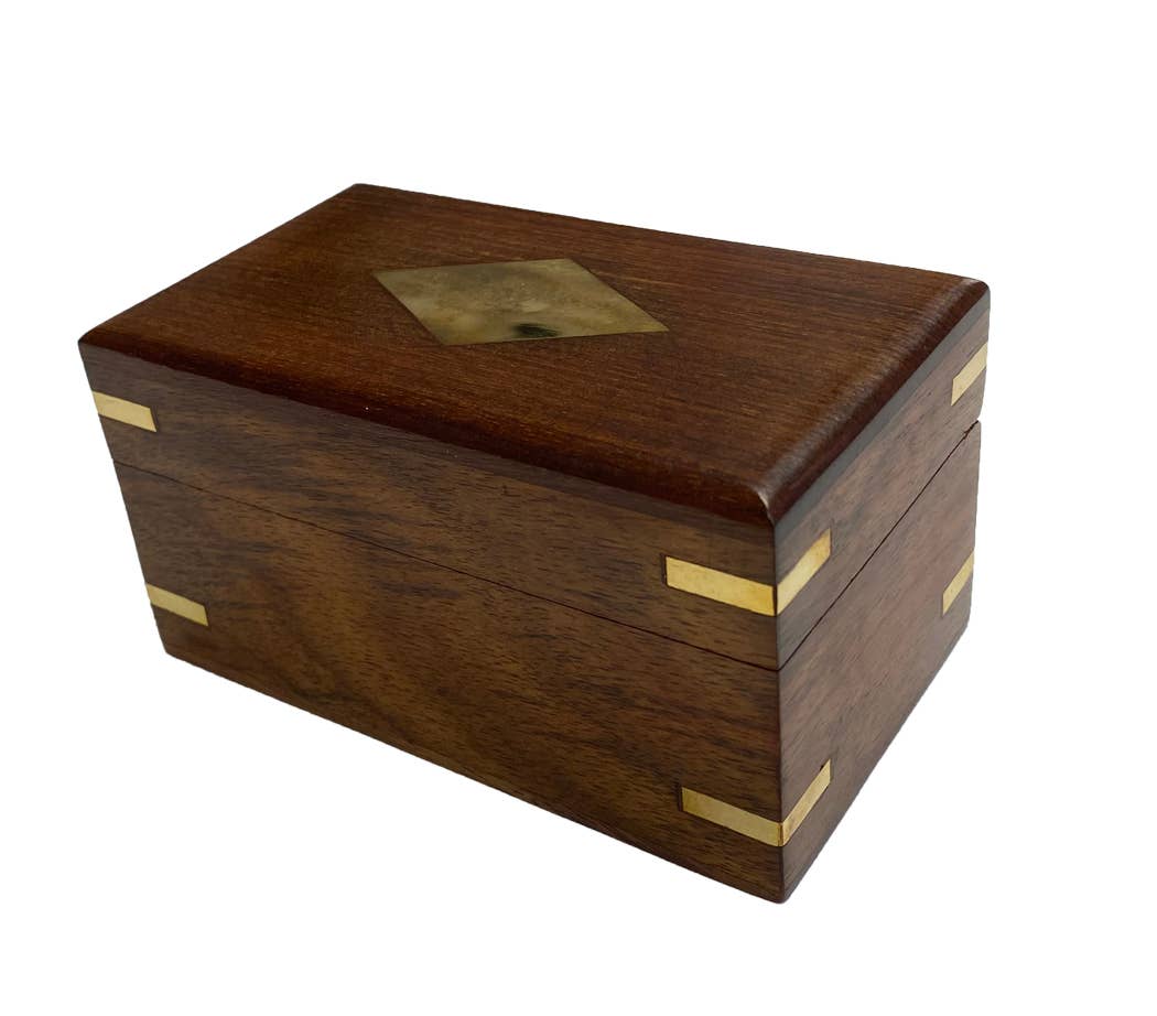 Brass Leather-Wrapped Pocket Telescope with Wood Display Box