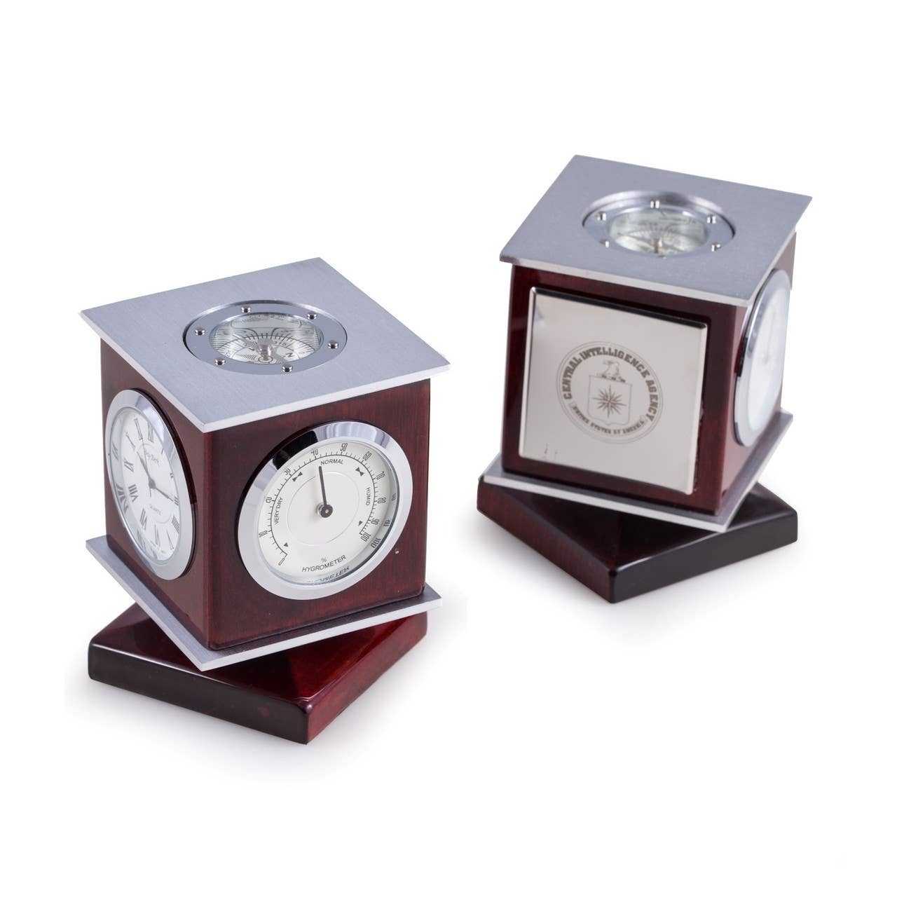 Rosewood Desktop Revolving Weather Station