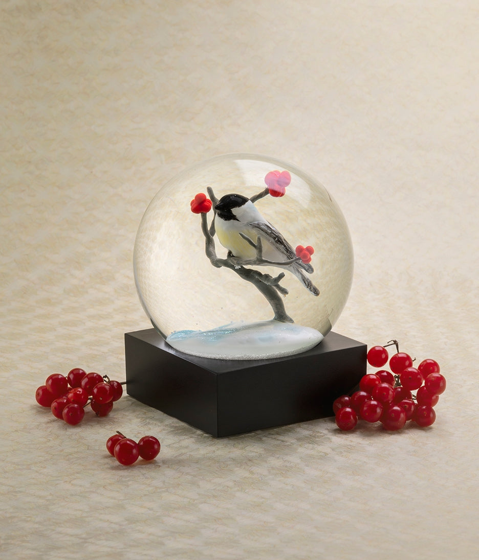 Chickadee Snow Globe