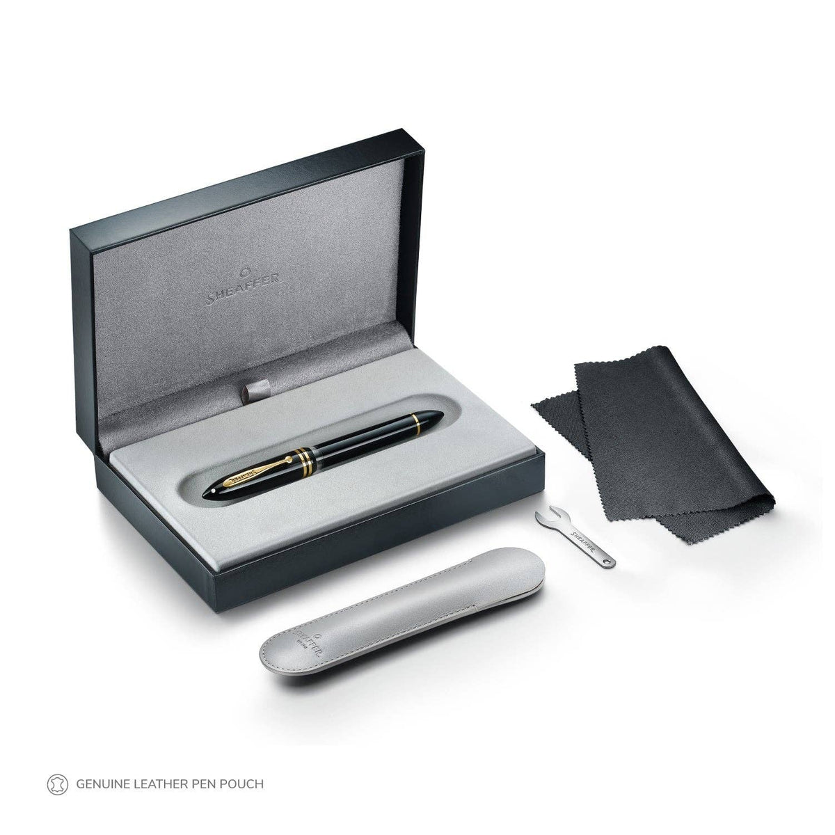 Sheaffer Balance III E893 Glossy Black and Gold Trims Fountain Pen (Medium Nib)