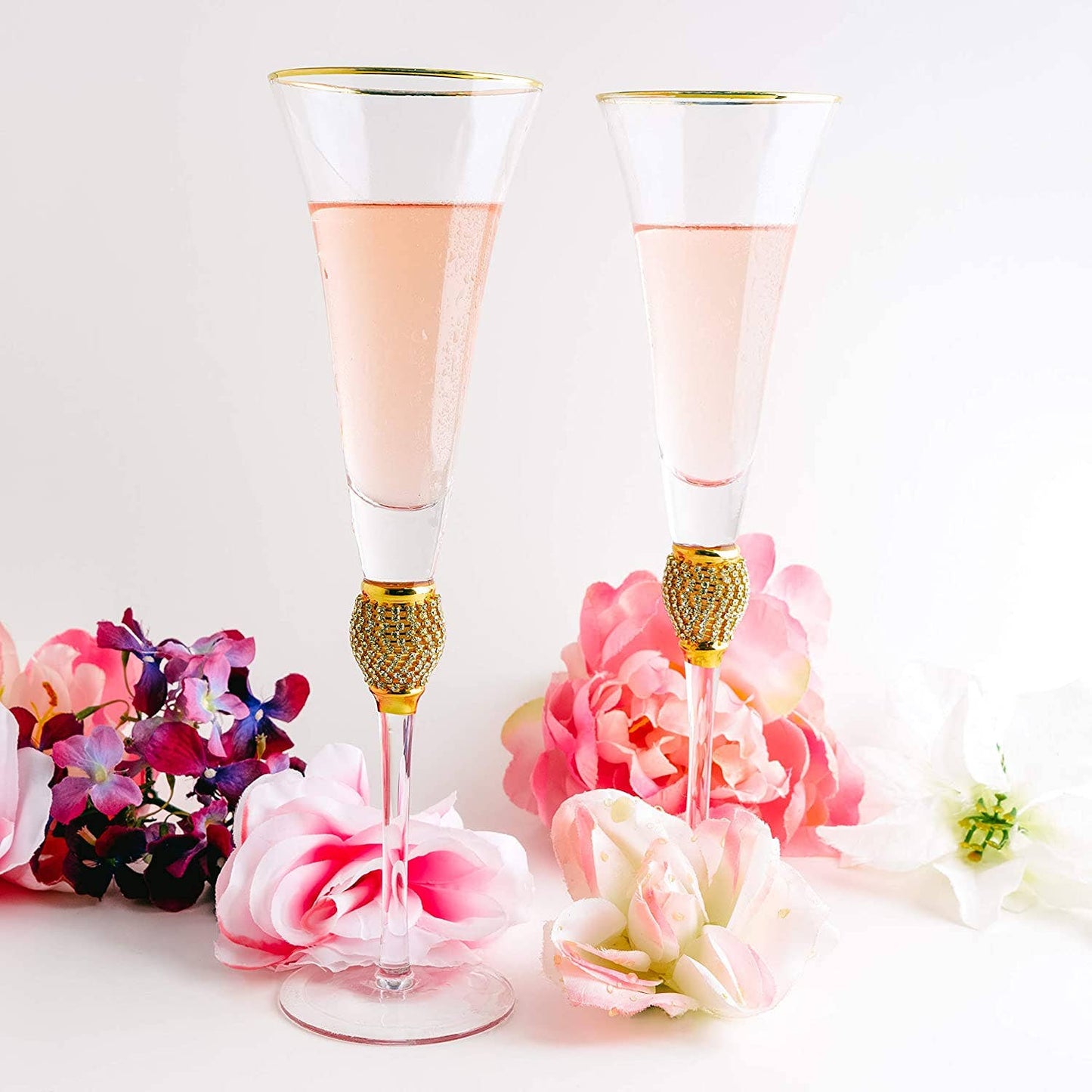 Gold Sparkle Champagne Flutes