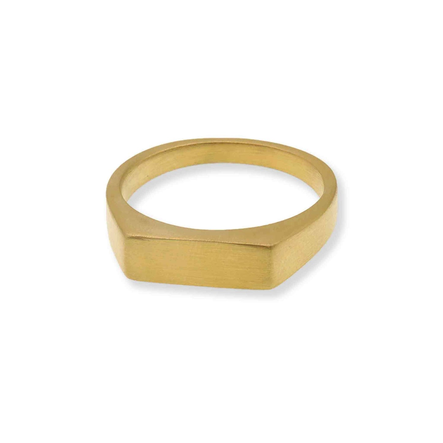 18k Gold PVD Coated Stainless Steel Horizontal Signet Ring