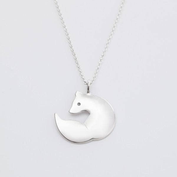 Sterling Silver Handmade Fox Necklace