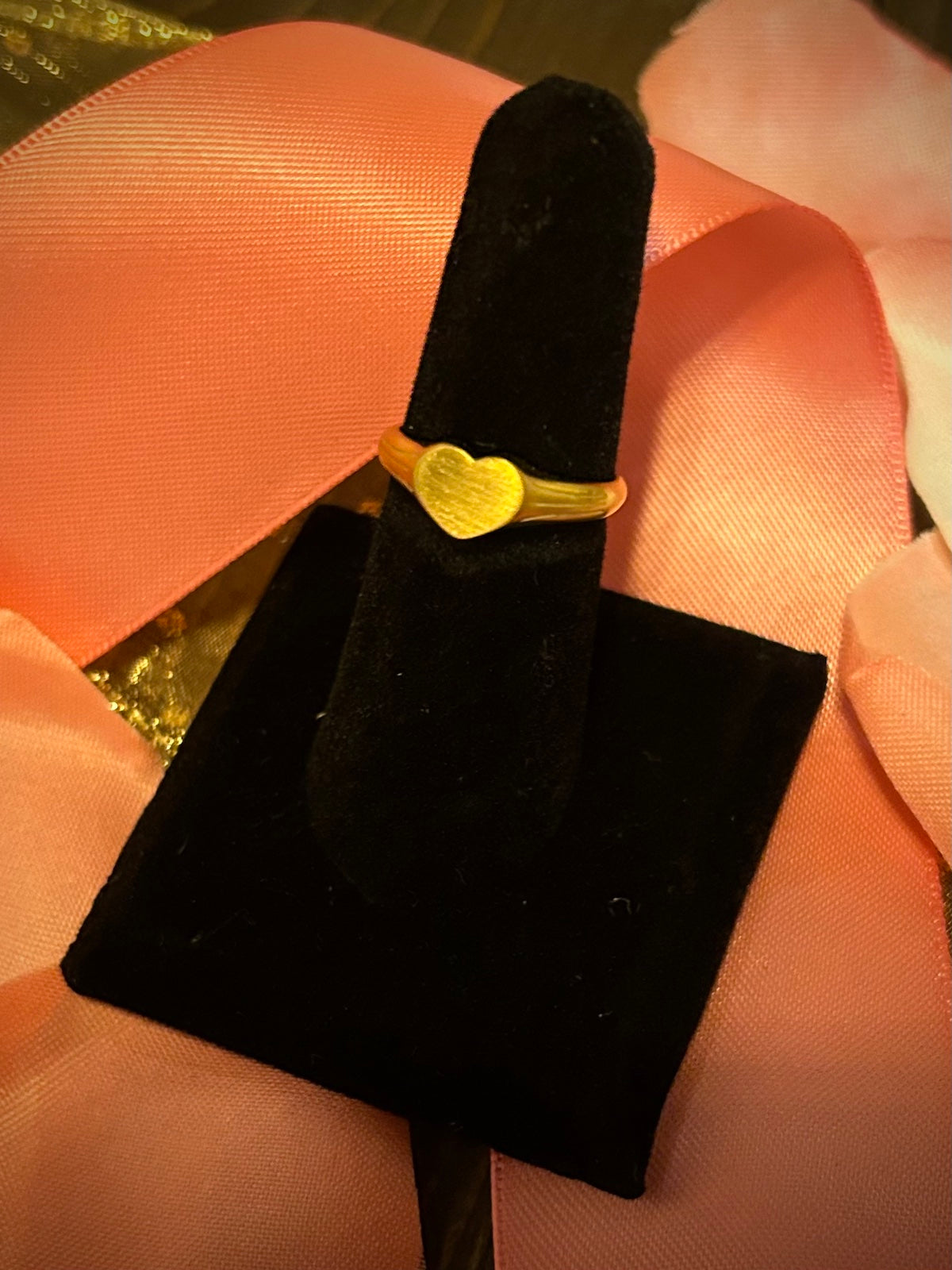 18k Gold PVD Heart Signet Ring