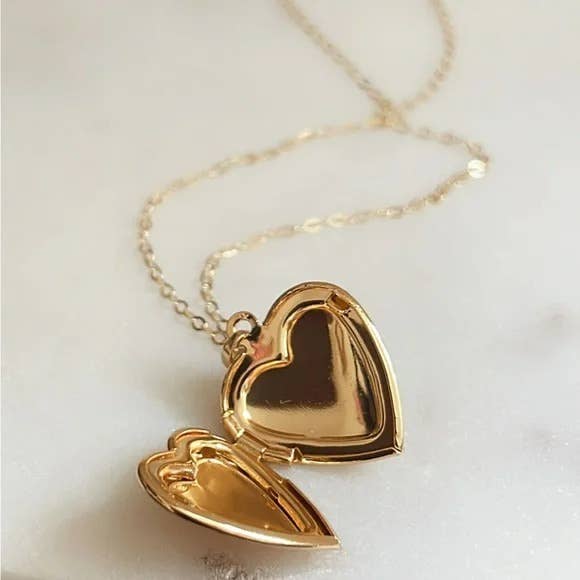 "Forever Love" Gold Vermeil Heart Locket Necklace