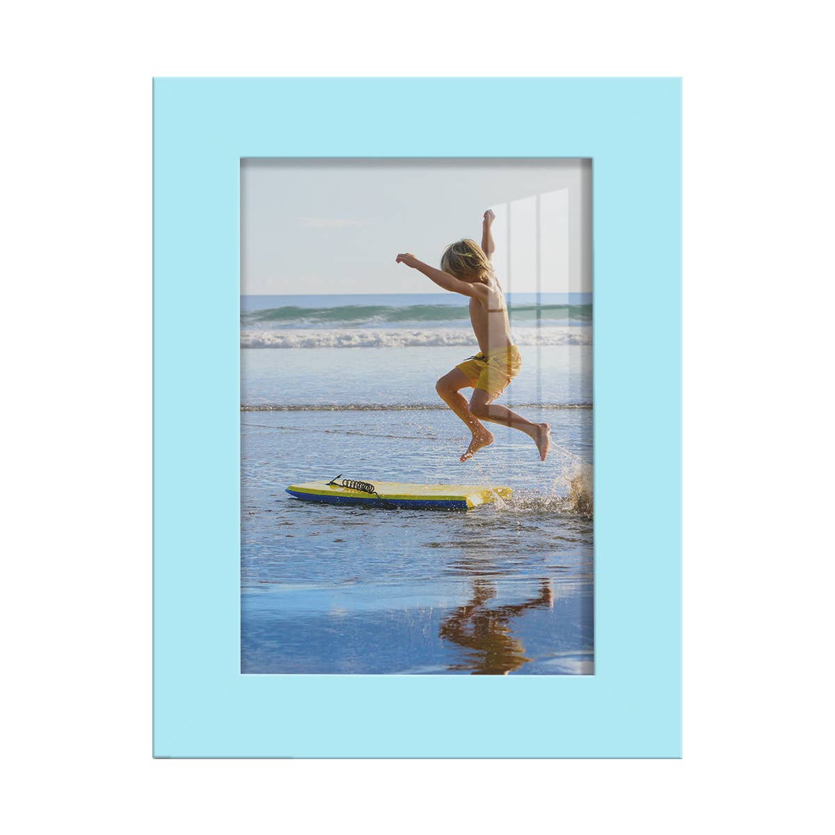 Real Wood 4x6 Modern Light Blue Frame