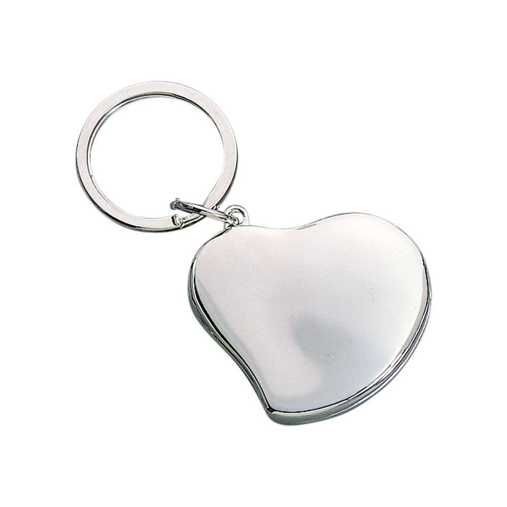 Heart Shaped Silver Locket Keychain