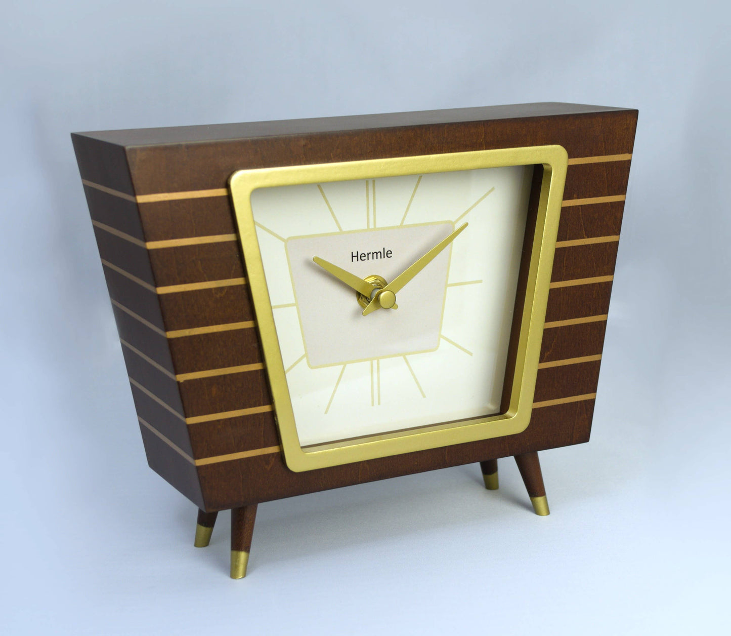 Hermle "Finn" Walnut Mid-Century Retro Table Clock
