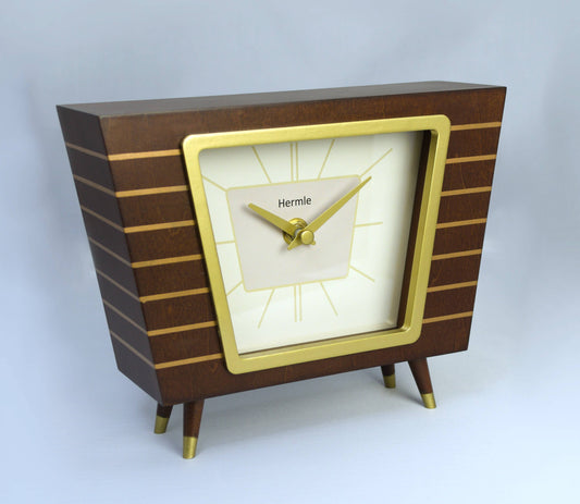 Hermle "Finn" Walnut Mid-Century Retro Table Clock
