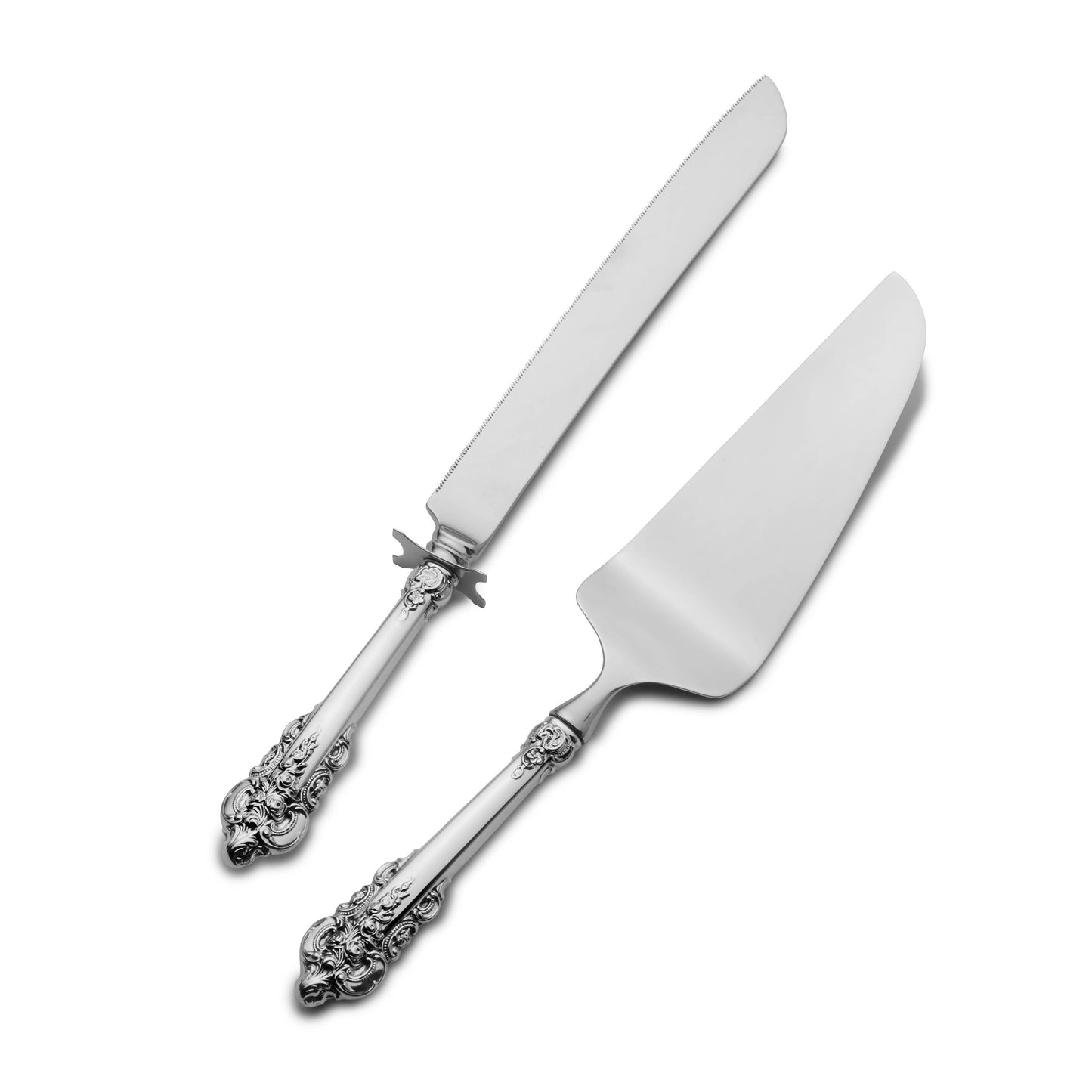 Wallace Silversmiths Grande Baroque Sterling Silver Knife & Server 2 Piece Cake Set