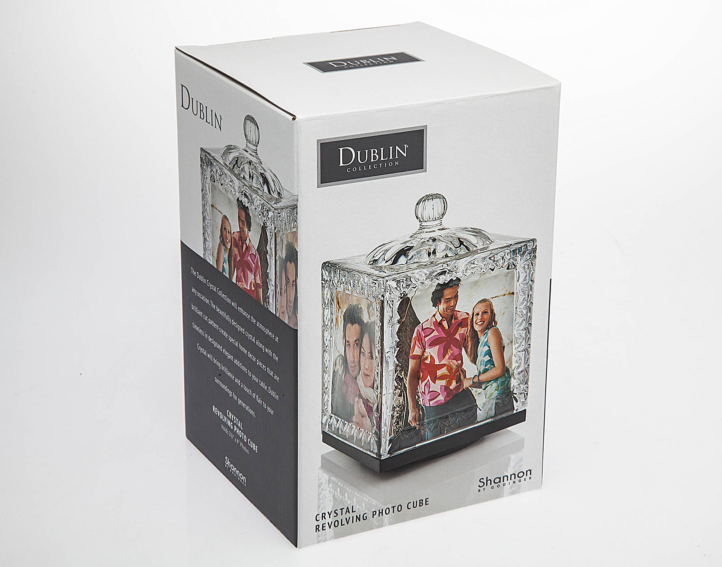 Godinger Dublin Crystal Revolving Photo Cube