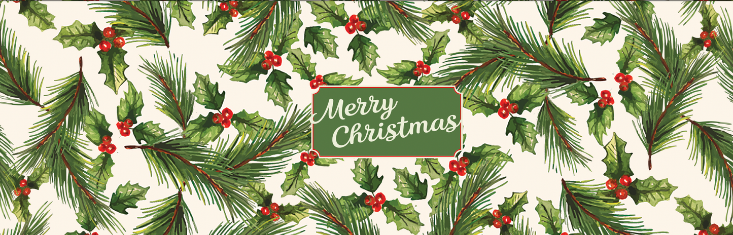 Merry Christmas Holly Candle: Famous Pine Scent