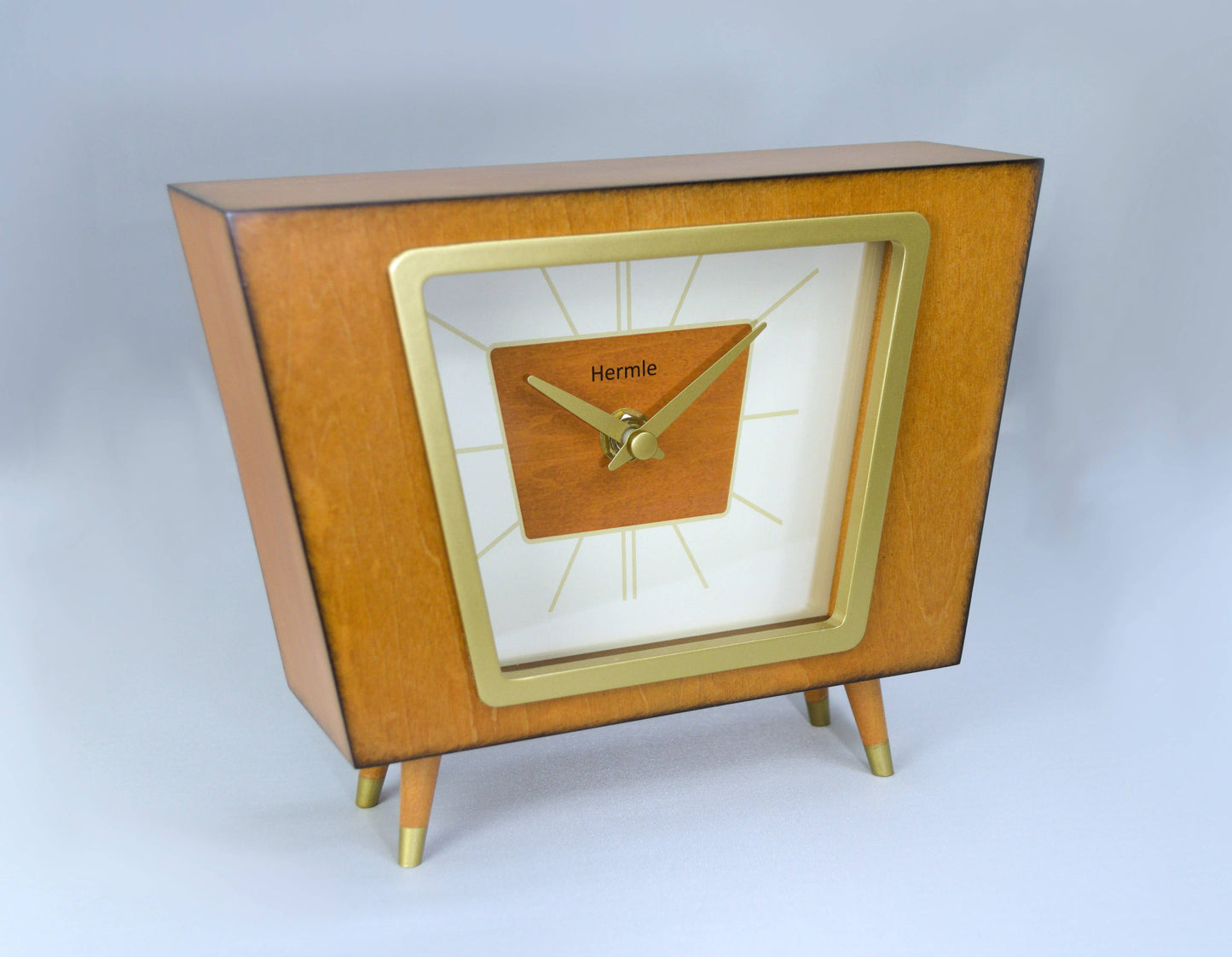 Hermle Margo Retro Light Cherry Wooden Desk Clock