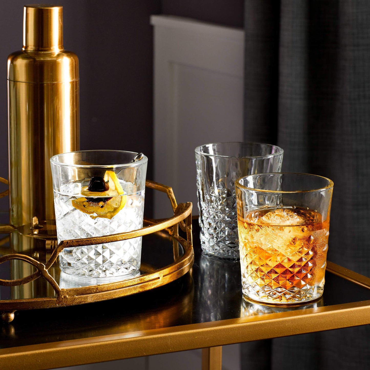 Libbey Cut Glass Carats 12 oz. Double Old Fashioned