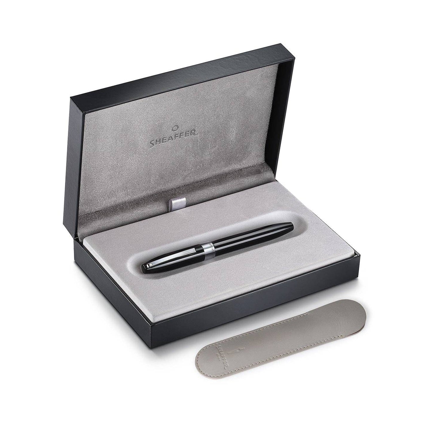 Sheaffer Legacy Glossy Black Inlaid Nib Fountain Pen (Medium) with Chrome-Plated Trims