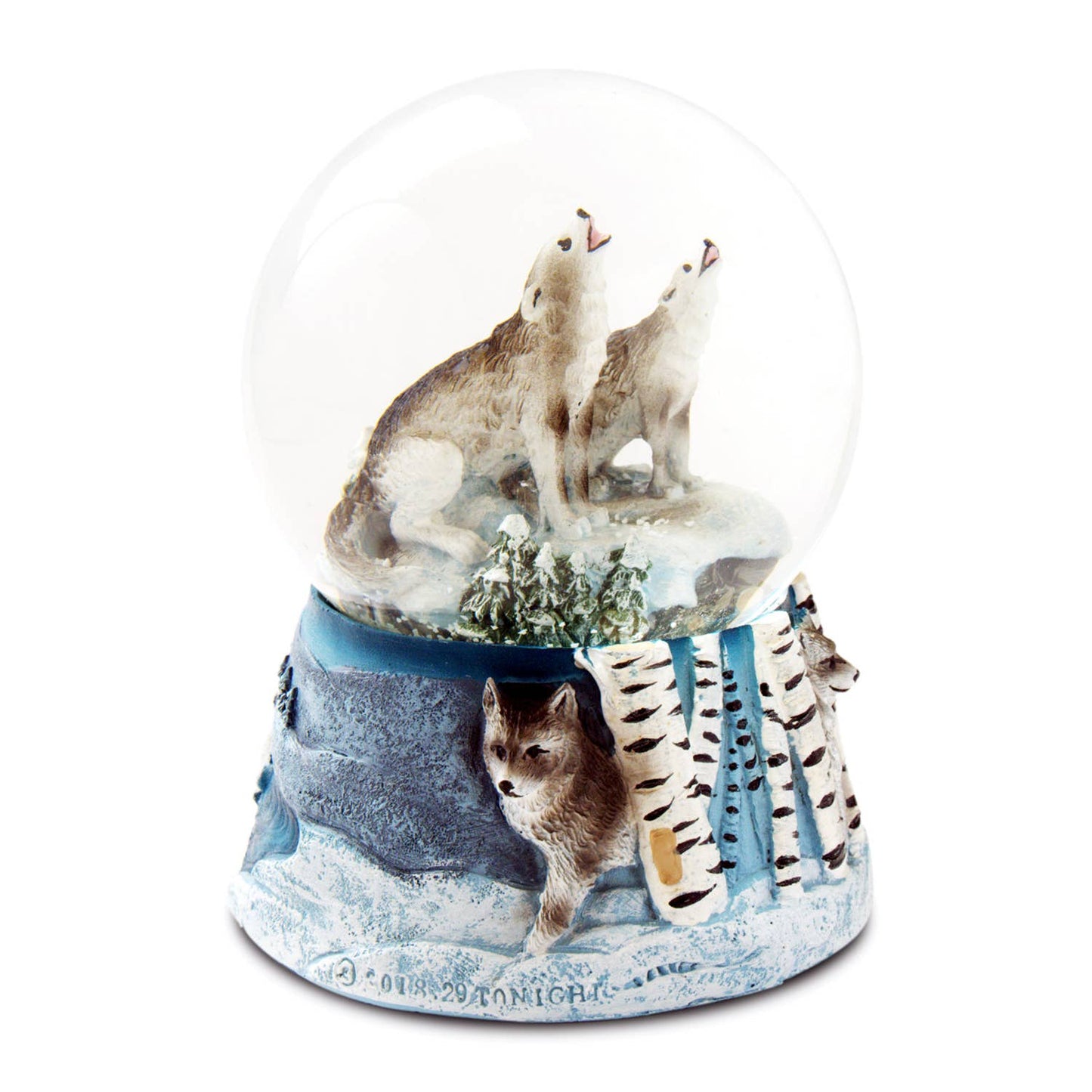 Wolf 100mm Musical Snow Globe
