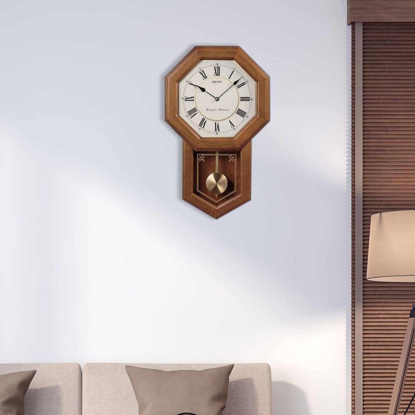 Seiko Light Oak Traditional Schoolhouse Wall Clock