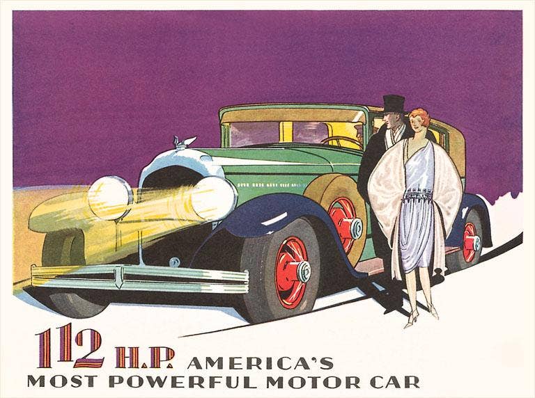 "Most Powerful Motor Car" Vintage Automobile Image Magnet