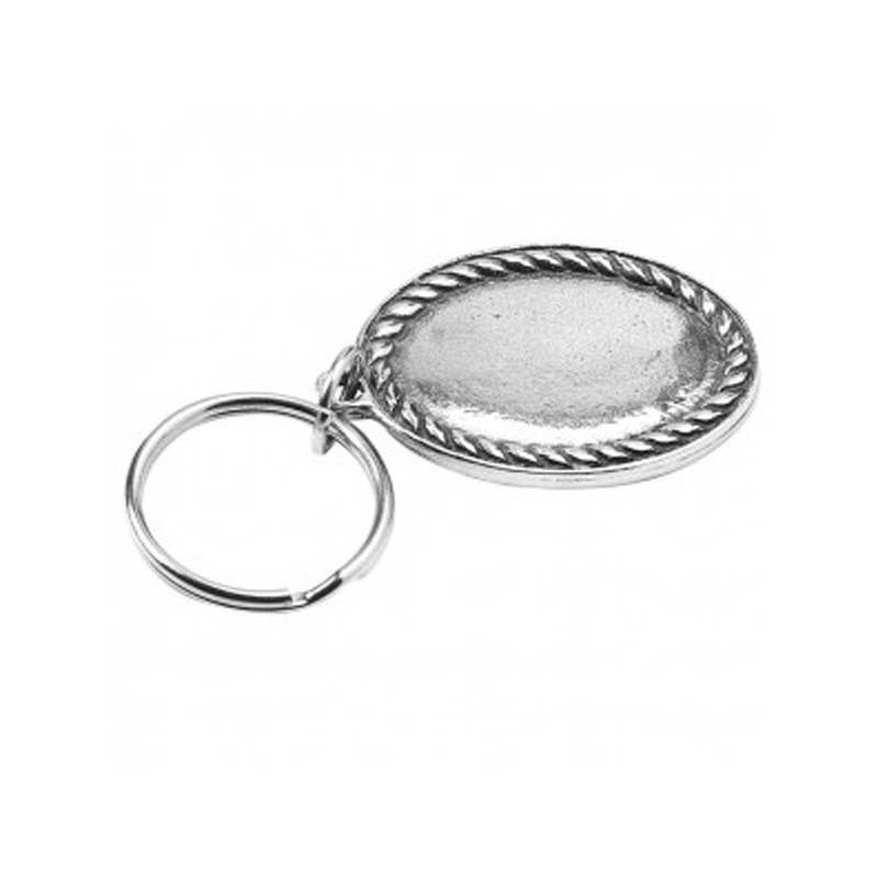 Salisbury Pewter Rope Edge Keychain