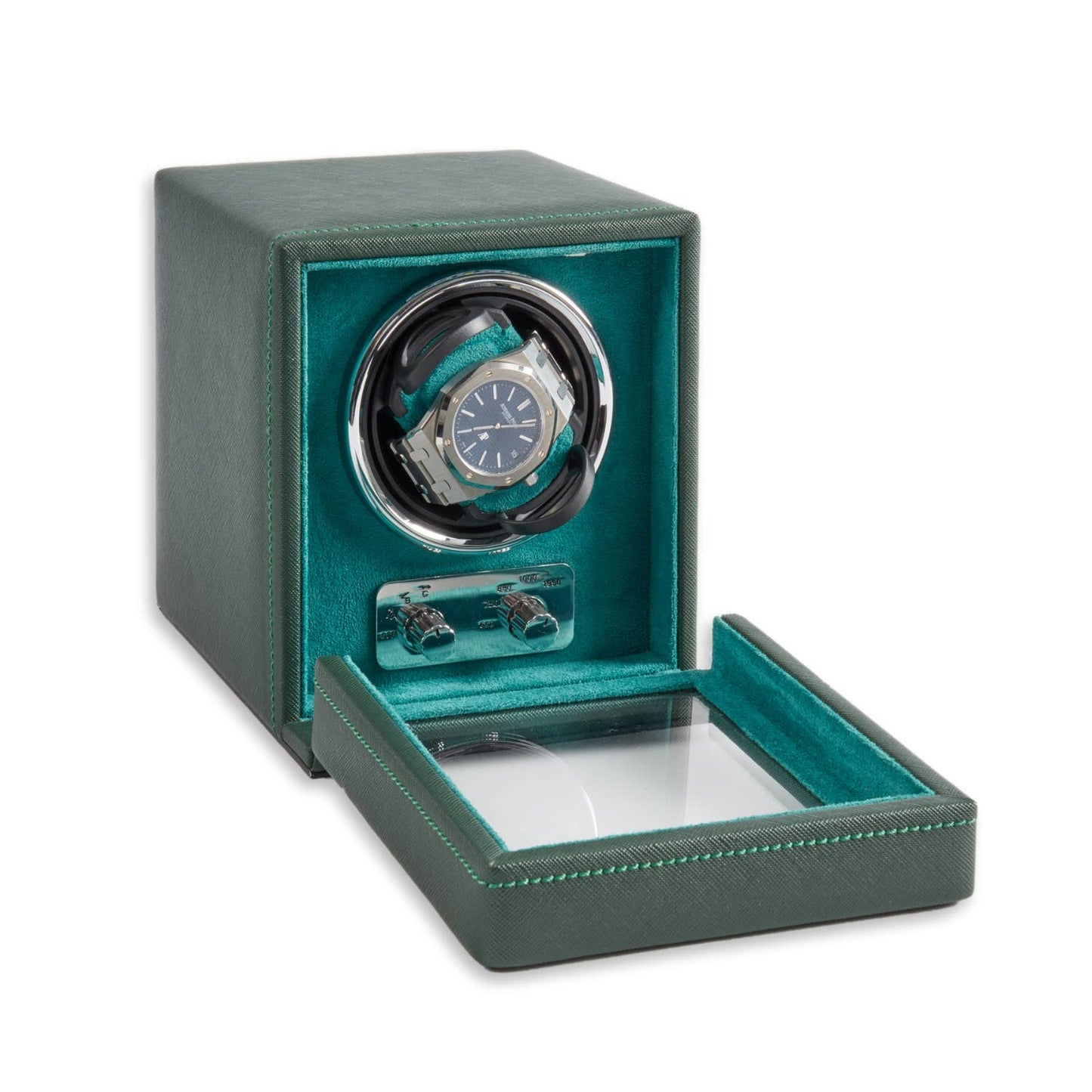 Vita Single Watch Winder in Hunter Green Epi Leather