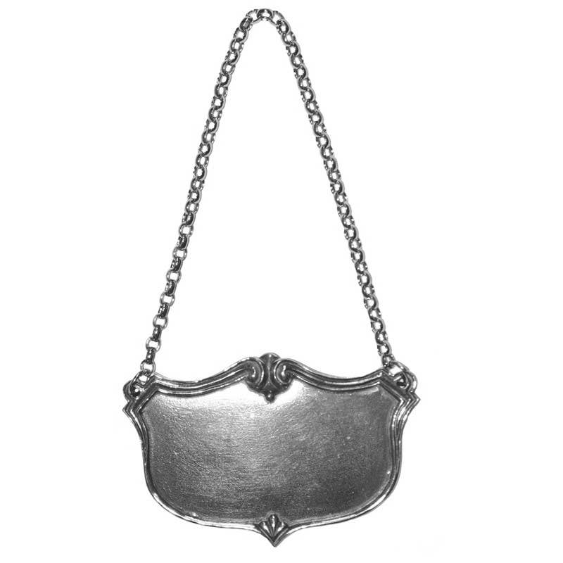 Large Pewter Decanter Label or Urn Nameplate
