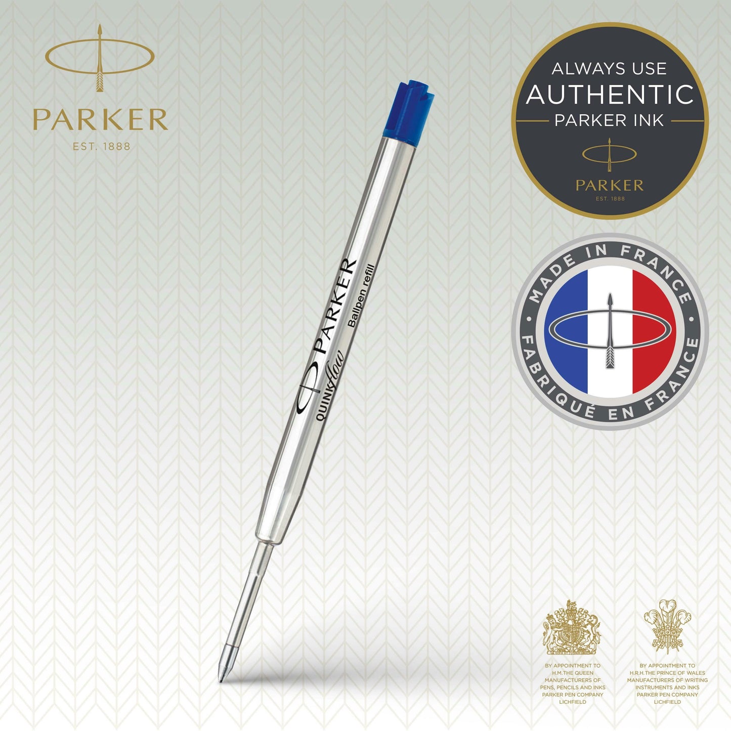 Parker QuinkFlow Blue Ballpoint Refill (Medium Tip)
