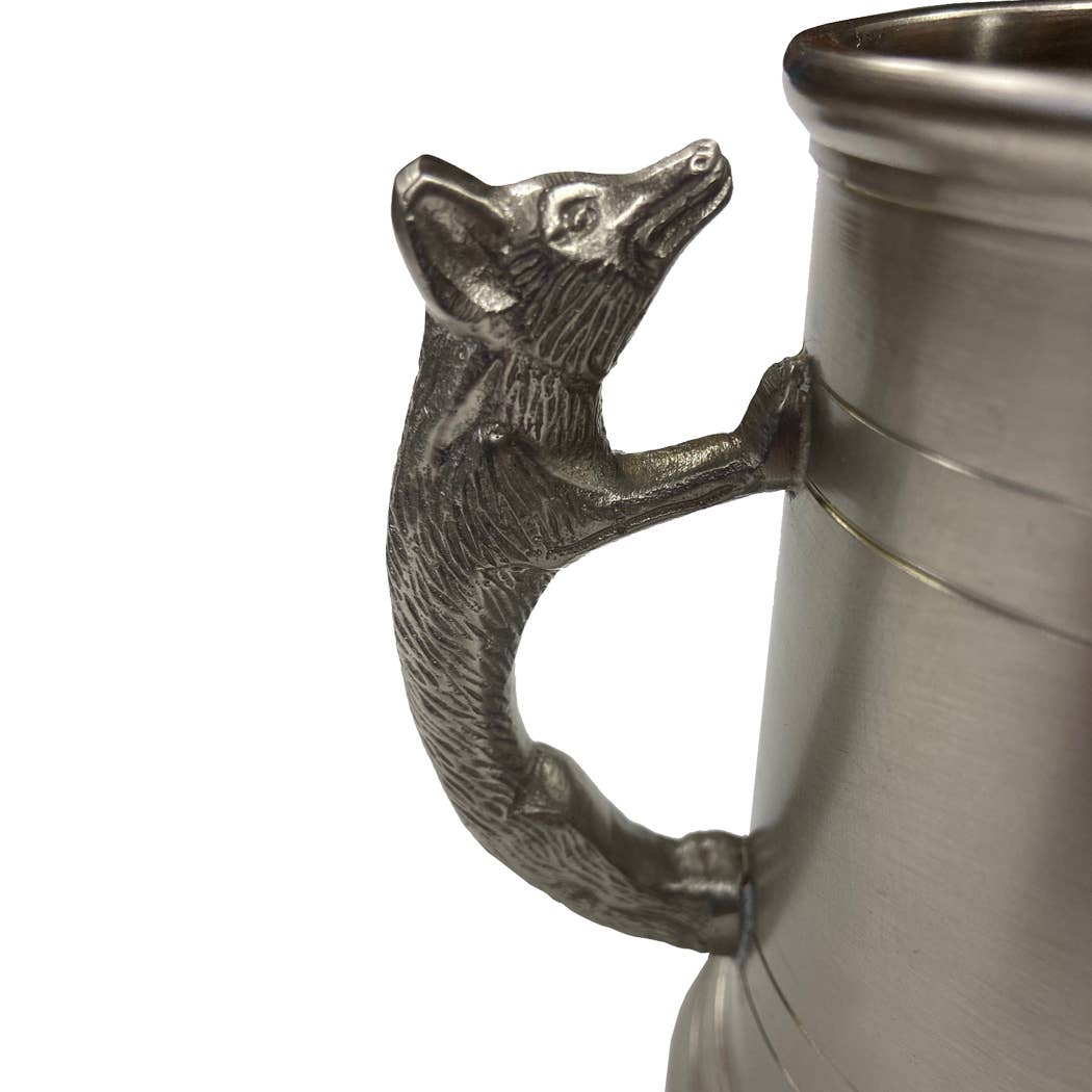 Pewter Tankard Mug with Fox Handle