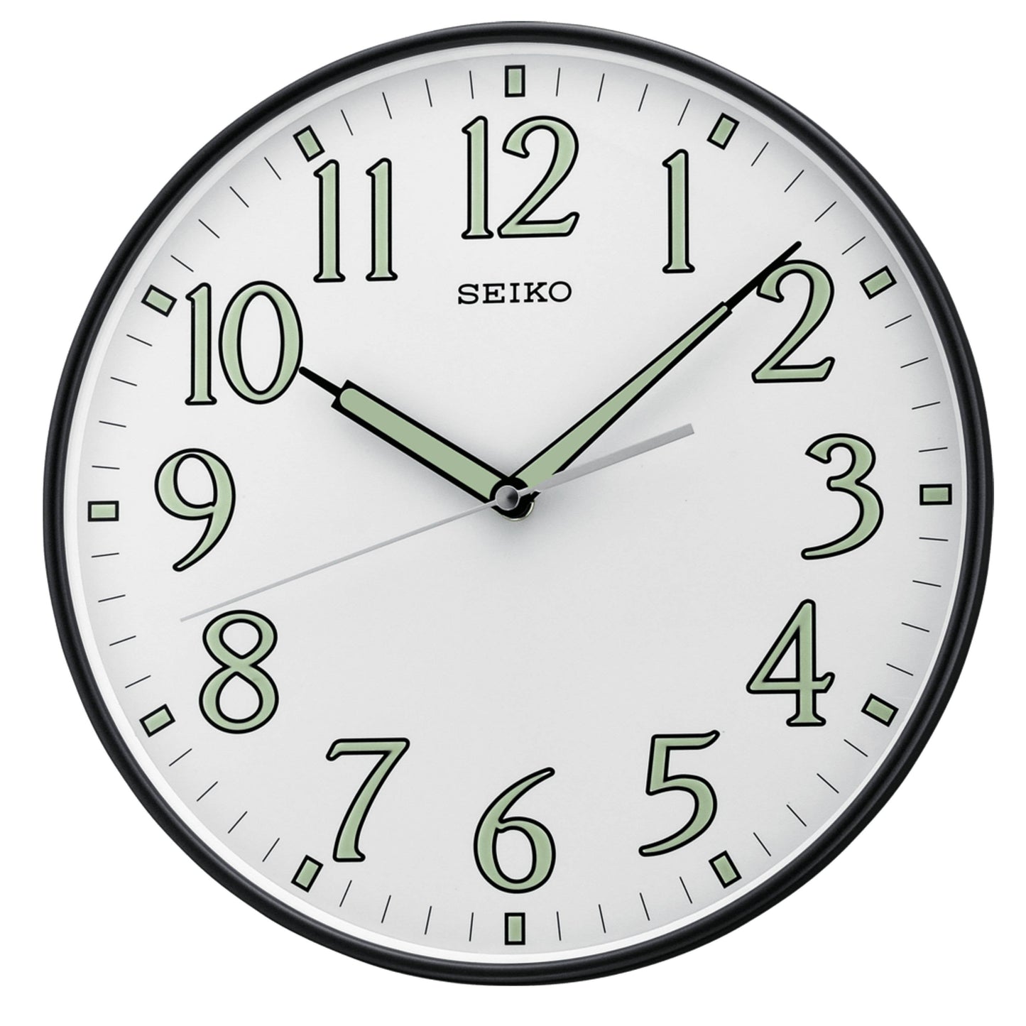 Seiko Black Watch Luminous Wall Clock