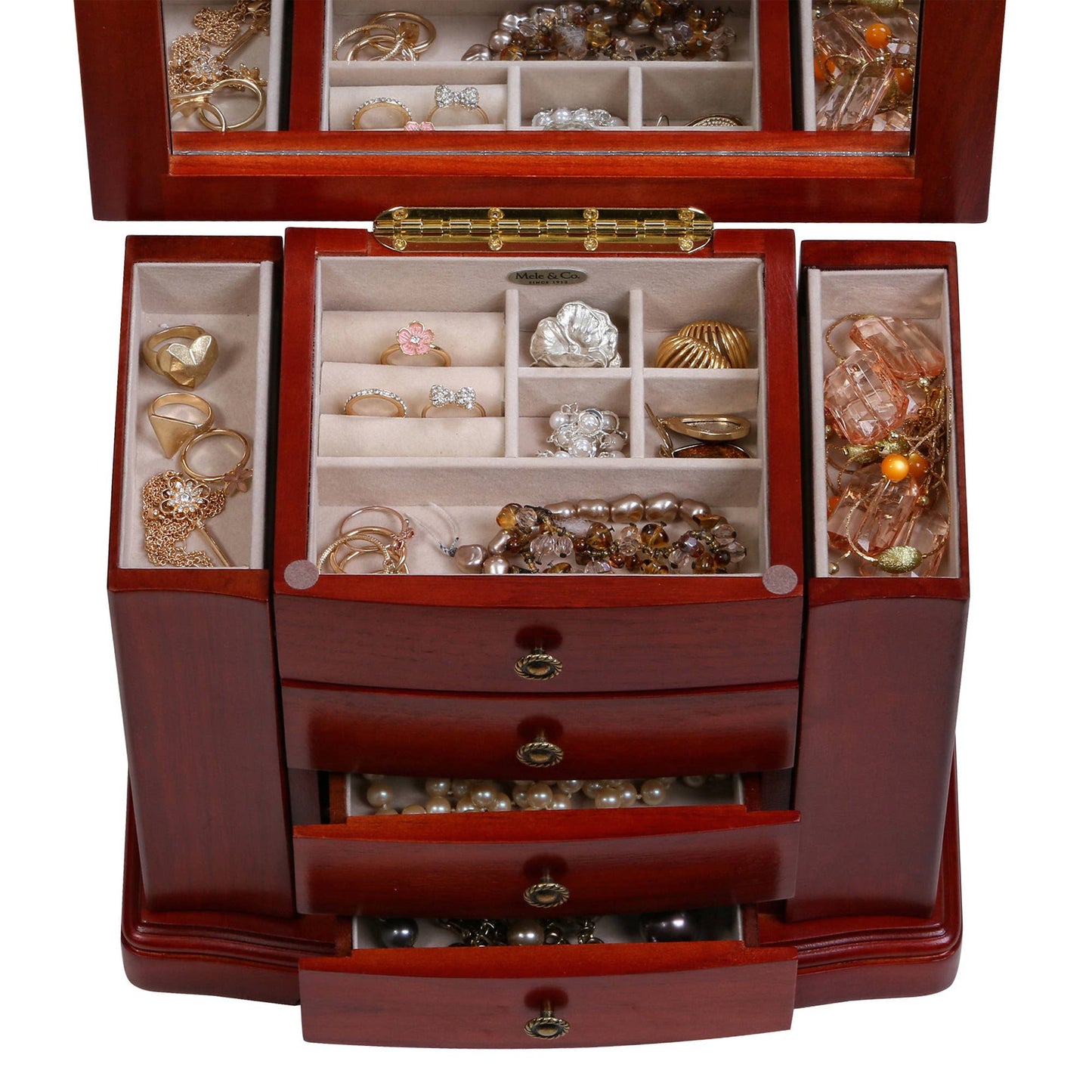 Mele & Co. "Harmony" Cherry Wooden Musical Jewelry Box