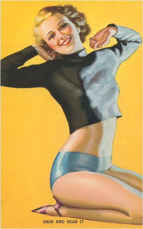 "Grin and Bear it" Vintage Girl Image Magnet