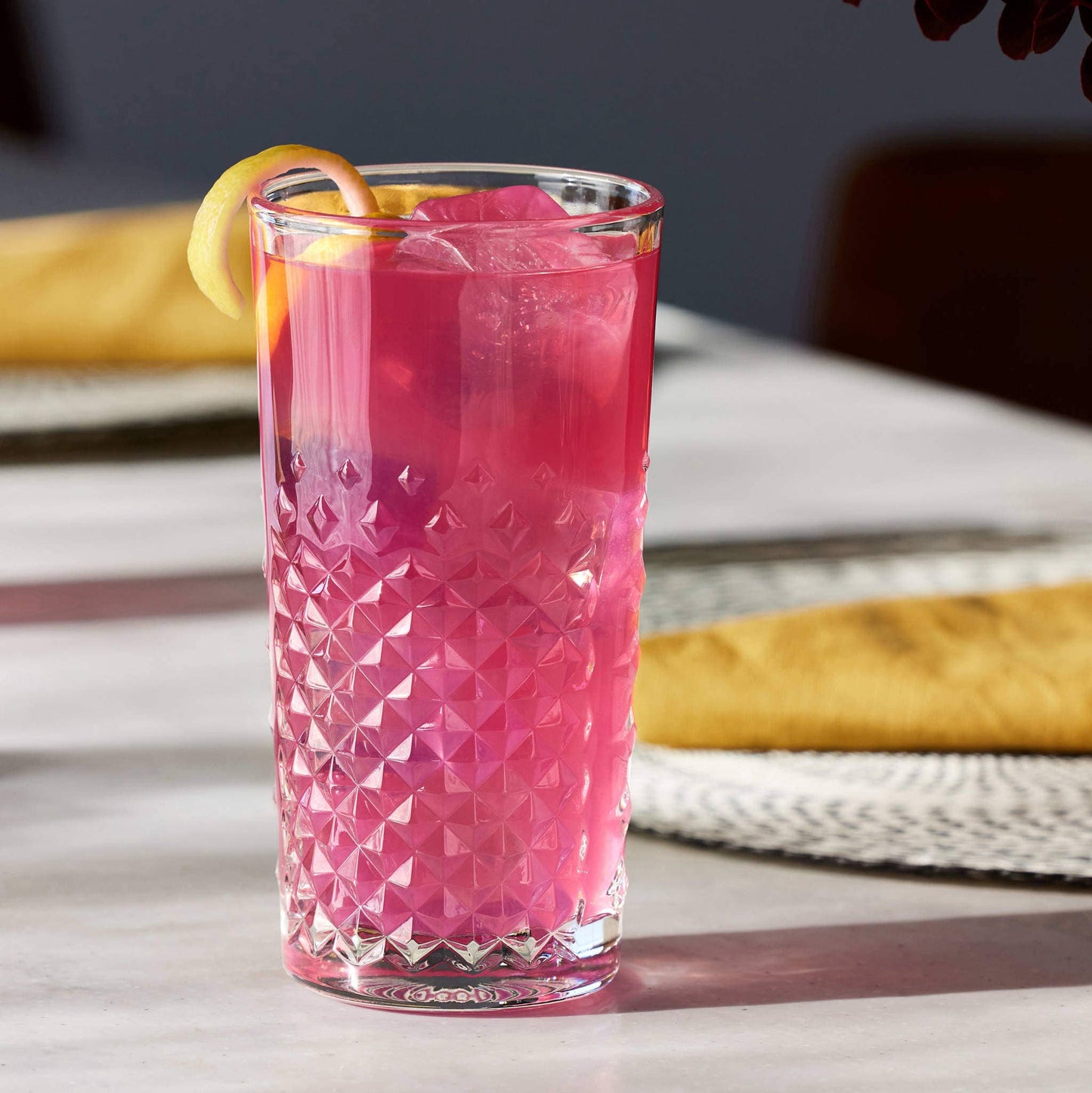 Libbey Cut Glass Carats 14 oz. Tumbler Glass