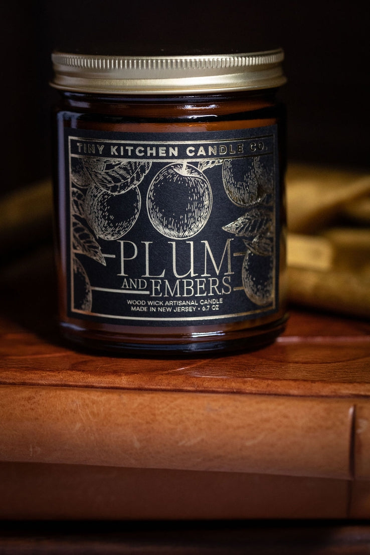 Handpoured Wood Wick 8 oz. Amber Glass Candles (8 Scents)