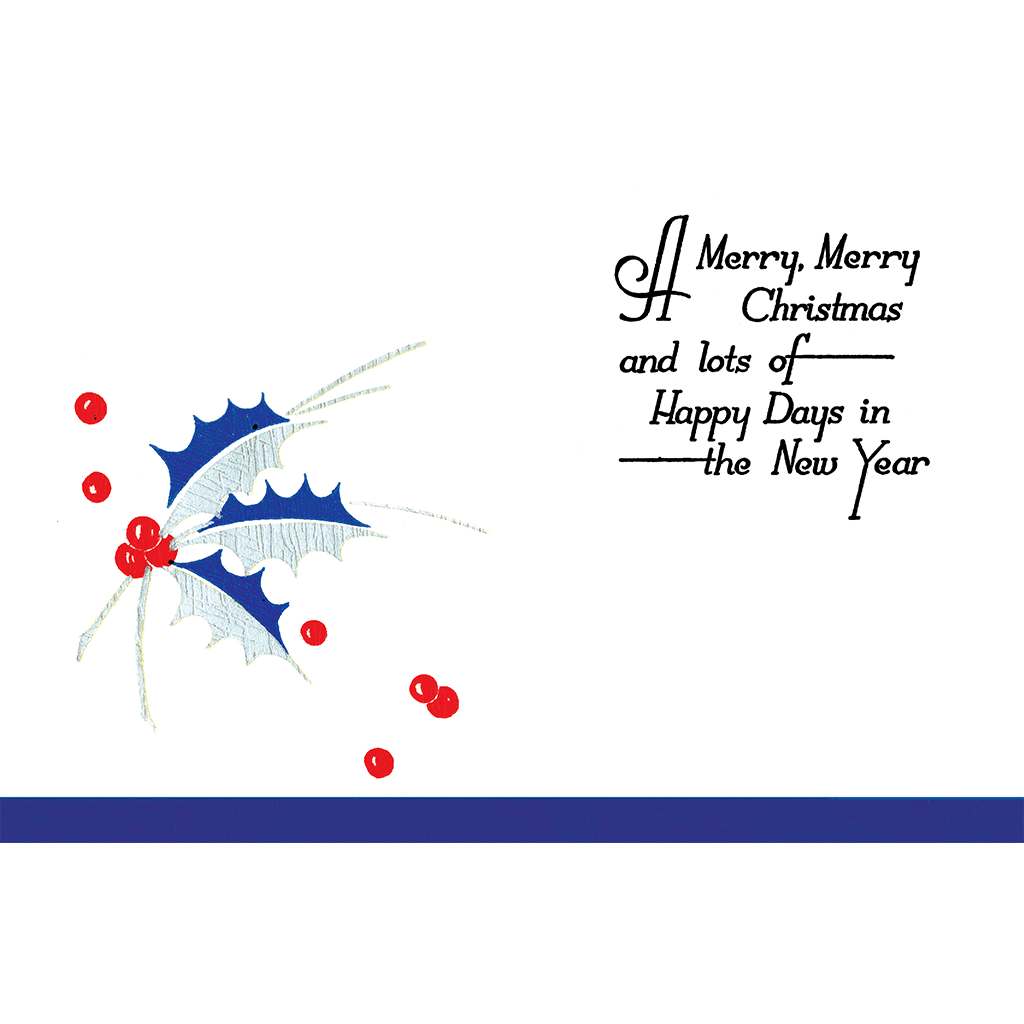 Cabin in Woods Retro Illustration Christmas Greeting Card