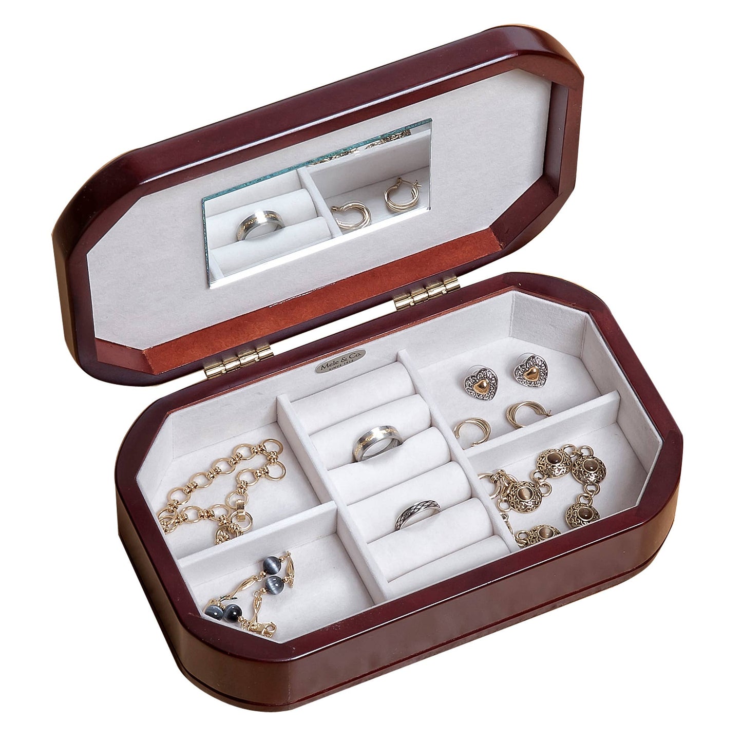 Mele & Co. "Morgan" Cherry Wood Jewelry Box