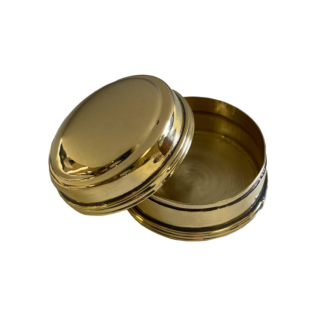 1-5/8" Brass Round Ring, Pill, Tobacco, etc. Box