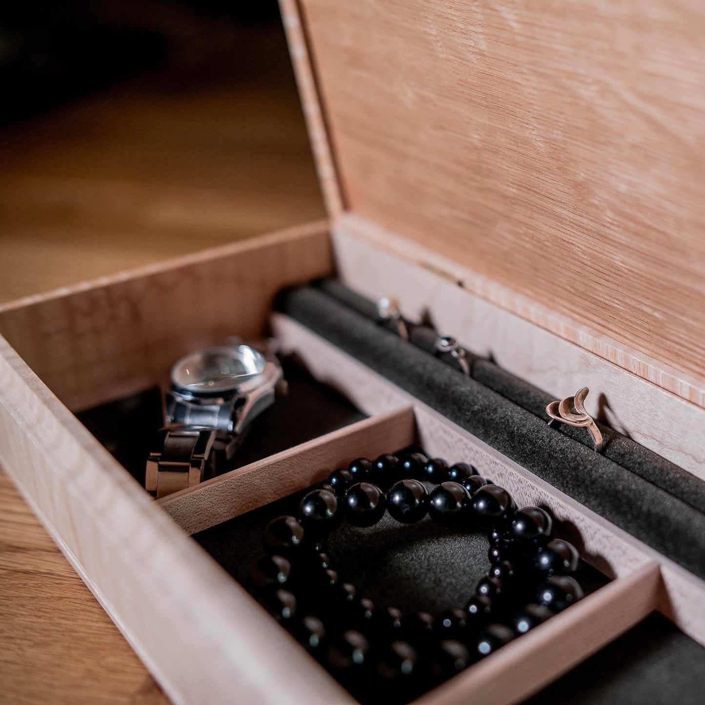 Handmade "Sentinel" Wooden Jewelry/Valet Box