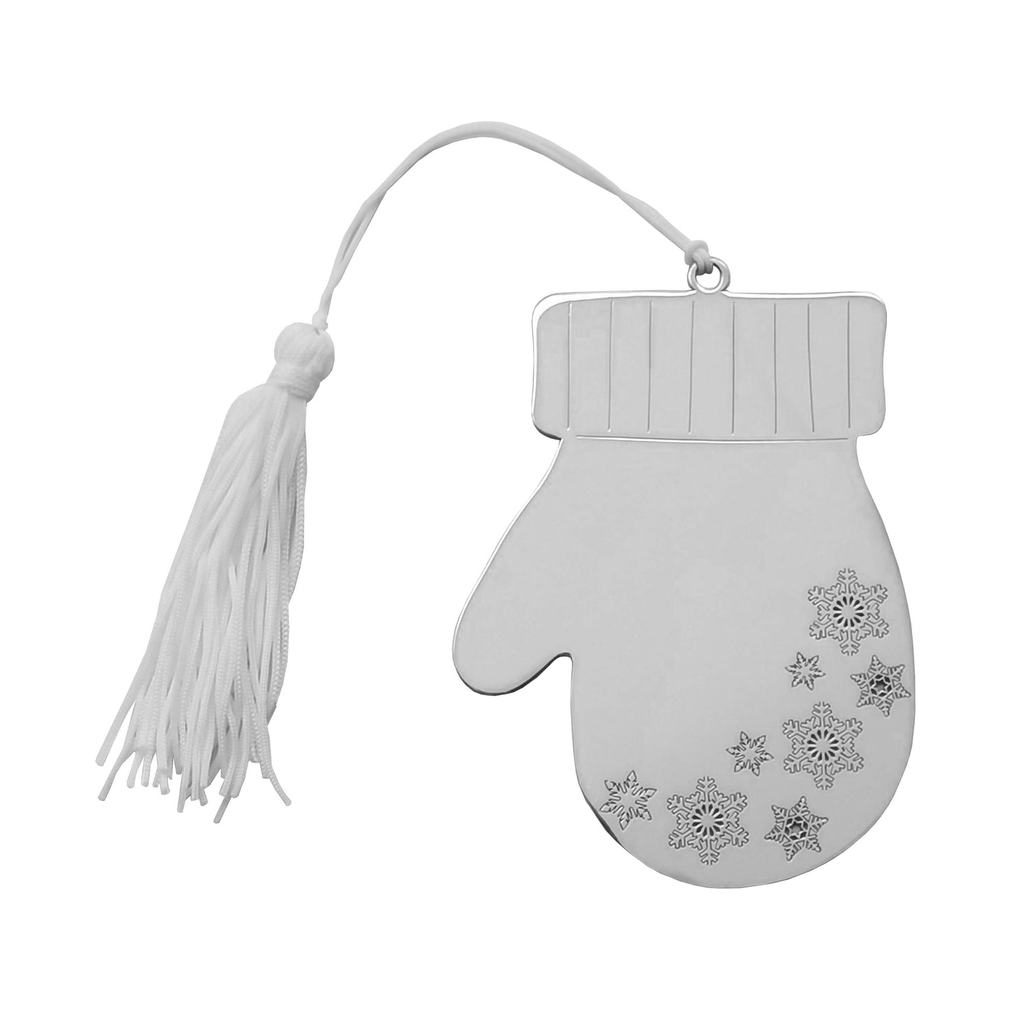 Winter Mitten Christmas Ornament with White Tassel