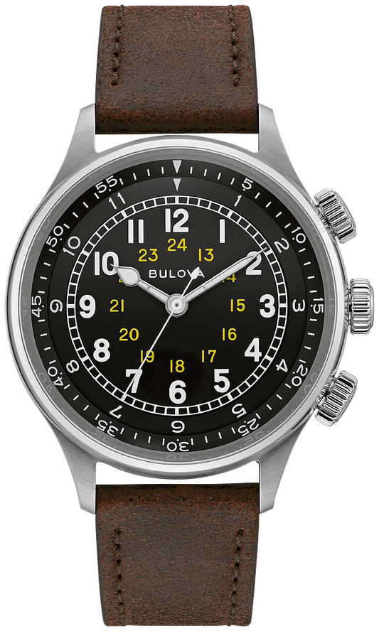 Bulova A-15 Pilot Automatic Watch with Brown Leather Strap