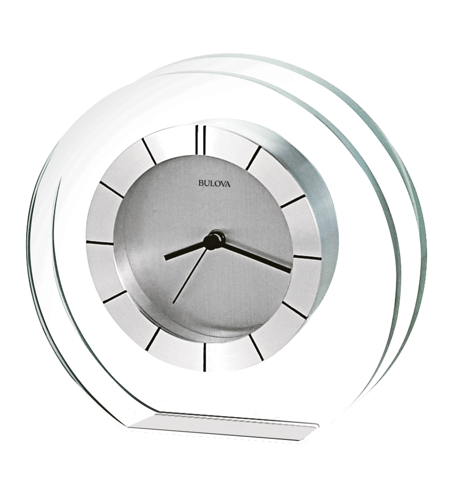 Bulova Accolade Modern Glass Desk Clock
