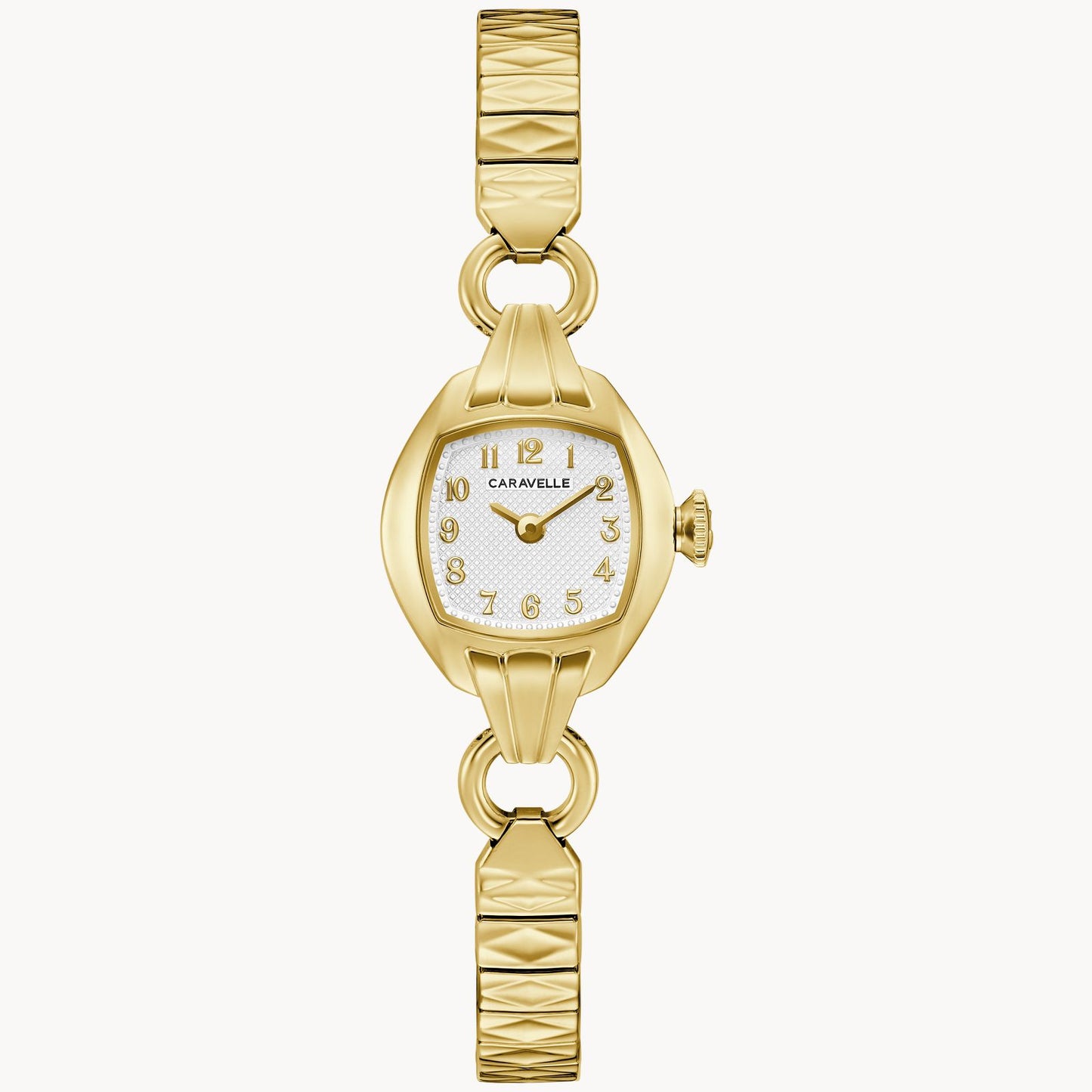 Caravelle by Bulova Ladies Classic Cocktail Gold Watch with Expansion Bracelet