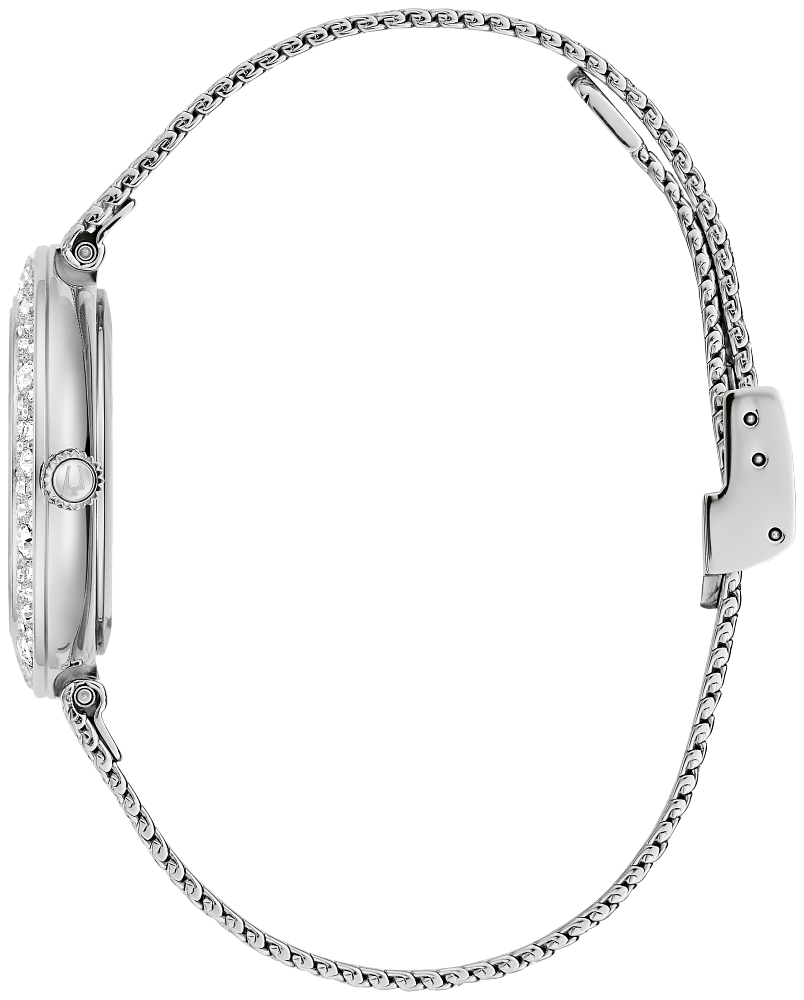 Bulova Ladies Crystal Champagne Silver Watch