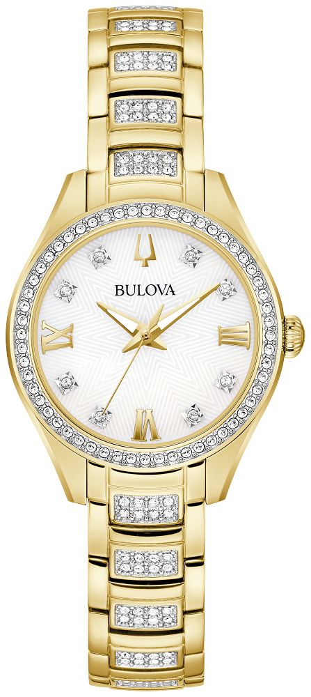 Bulova Ladies Crystal & Gold Watch
