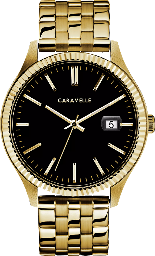 Caravelle by Bulova Dress Gold & Black Dial Dial Watch