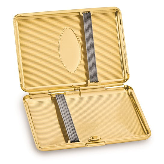 Brass Striped Design Elastic Holder Cigarette/Card Case