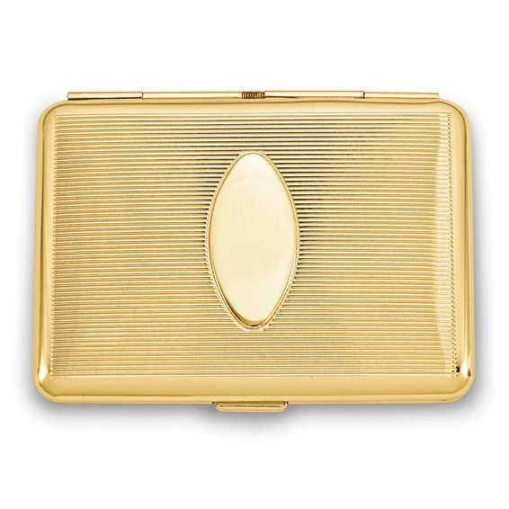 Brass Striped Design Elastic Holder Cigarette/Card Case