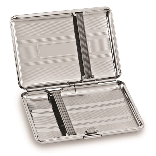 Silver Plated Striped Cigarette/Card Case