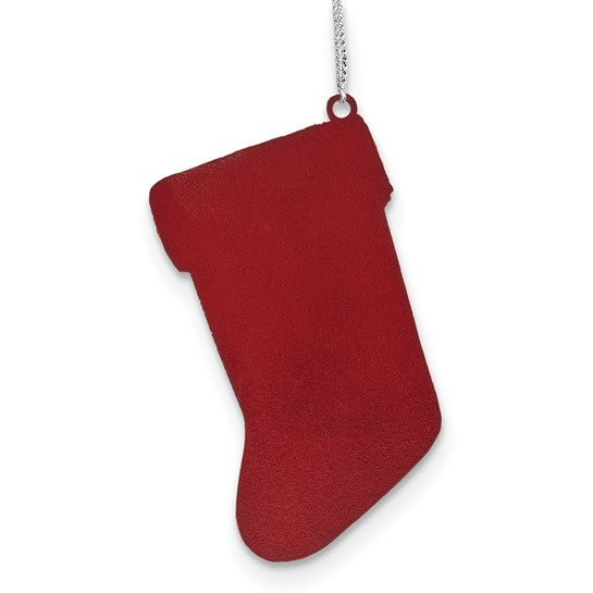 Pewter Red Stocking Christmas Tree Ornament
