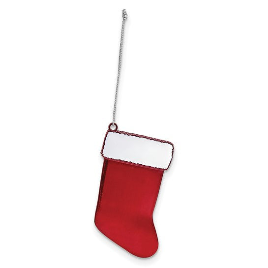 Pewter Red Stocking Christmas Tree Ornament