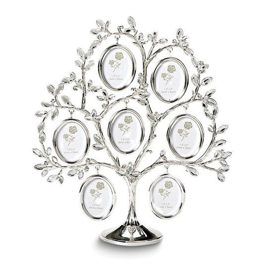 Silver Metal Seven 1.5x2" Photos Family Tree